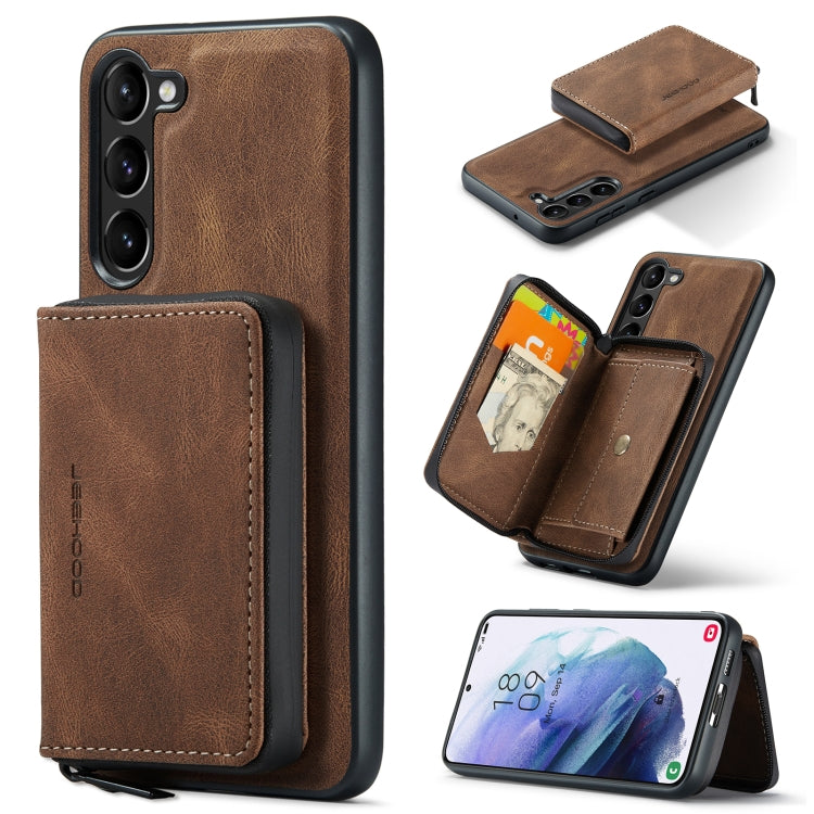 For Samsung Galaxy S24+ 5G JEEHOOD Magnetic Zipper Horizontal Flip Leather Phone Case(Brown) - free shipping - PMC Jewellery - Order now!