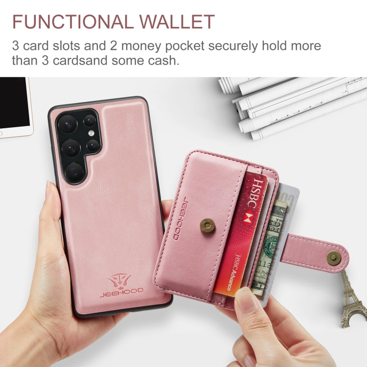 For Samsung Galaxy S24 Ultra 5G JEEHOOD RFID Blocking Anti-Theft Magnetic Phone Case(Pink) - free shipping - PMC Jewellery - Order now!