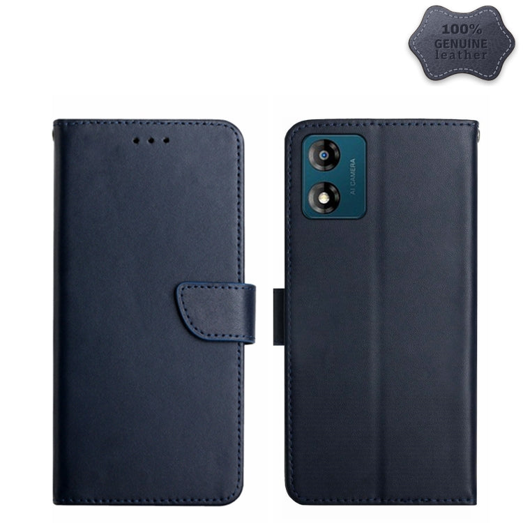 For Motorola Moto E13 4G Genuine Leather Fingerprint-proof Flip Phone Case(Blue) - free shipping - PMC TechLife - Order now!