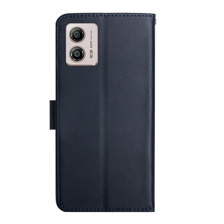 For Motorola Moto G53 5G/G13/G23 Genuine Leather Fingerprint-proof Flip Phone Case(Blue) - Motorola Cases by PMC TechLife | Online Shopping South Africa | PMC TechLife | Buy Now Pay Later Mobicred