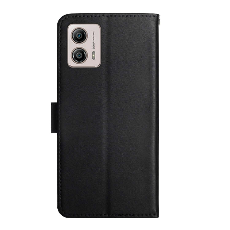 For Motorola Moto G53 5G/G13/G23 Genuine Leather Fingerprint-proof Flip Phone Case(Black) - Motorola Cases by PMC TechLife | Online Shopping South Africa | PMC TechLife | Buy Now Pay Later Mobicred