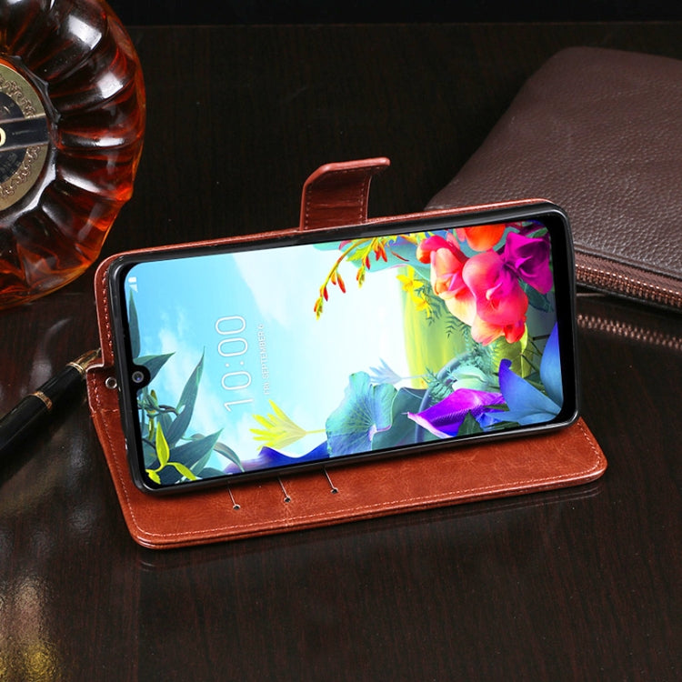 For LG K50S idewei Crazy Horse Texture Horizontal Flip Leather Case with Holder & Card Slots & Wallet(Black) - LG Cases by idewei | Online Shopping South Africa | PMC Jewellery | Buy Now Pay Later Mobicred