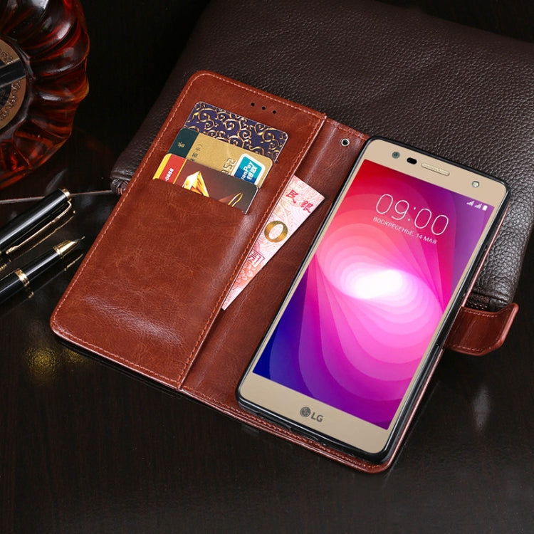 For LG X power2 idewei Crazy Horse Texture Horizontal Flip Leather Case with Holder & Card Slots & Wallet(Black) - LG Cases by idewei | Online Shopping South Africa | PMC Jewellery | Buy Now Pay Later Mobicred