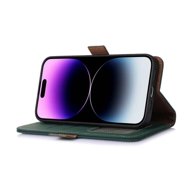 For OnePlus Nord CE 3 Lite Genuine Leather Magnetic RFID Leather Phone Case(Green) - OnePlus Cases by PMC TechLife | Online Shopping South Africa | PMC TechLife | Buy Now Pay Later Mobicred