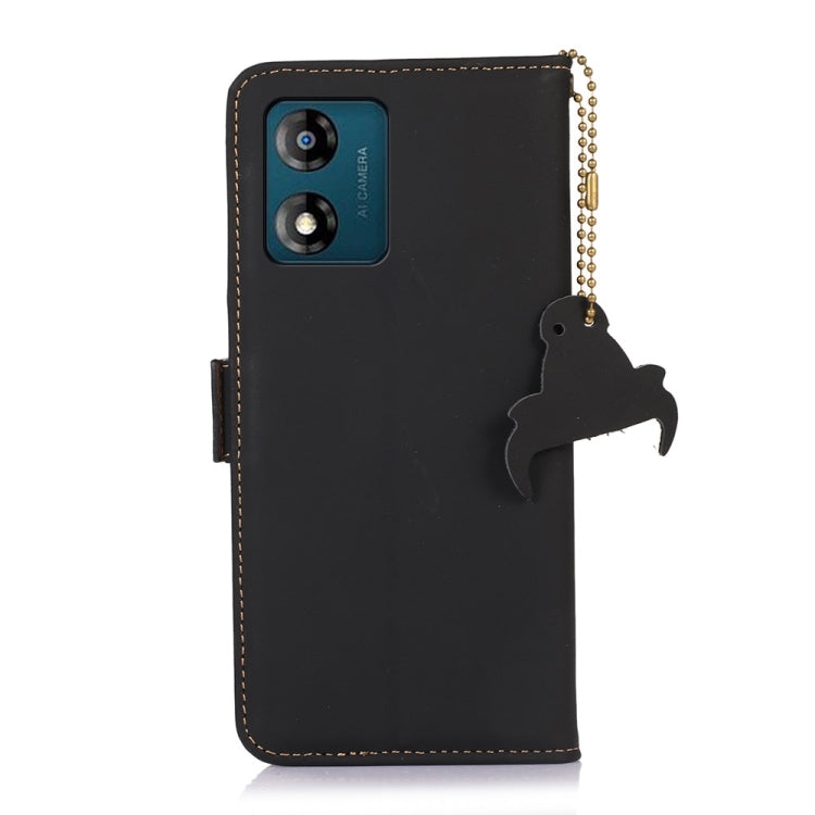 For Motorola Moto G53 5G Genuine Leather Magnetic RFID Leather Phone Case(Black) - Motorola Cases by PMC TechLife | Online Shopping South Africa | PMC TechLife | Buy Now Pay Later Mobicred