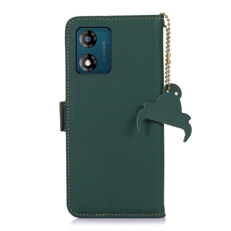 For Motorola Moto G53 5G Genuine Leather Magnetic RFID Leather Phone Case(Green) - Motorola Cases by PMC TechLife | Online Shopping South Africa | PMC TechLife | Buy Now Pay Later Mobicred