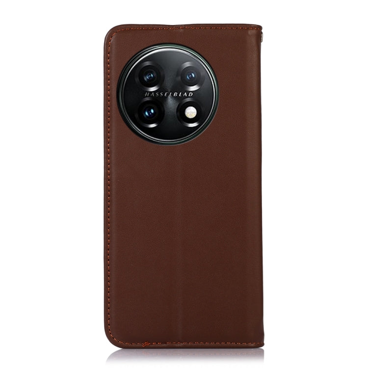 For OnePlus 11 5G KHAZNEH Nappa Top Layer Cowhide Leather Phone Case(Brown) - OnePlus Cases by PMC TechLife | Online Shopping South Africa | PMC TechLife | Buy Now Pay Later Mobicred