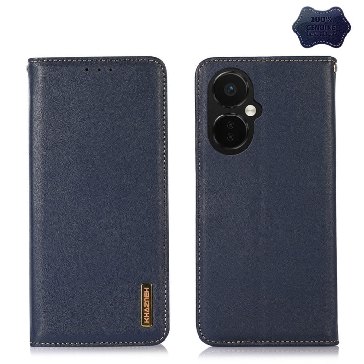 For OnePlus Nord CE 3 Lite KHAZNEH Nappa Top Layer Cowhide Leather Phone Case(Blue) - OnePlus Cases by PMC TechLife | Online Shopping South Africa | PMC TechLife | Buy Now Pay Later Mobicred