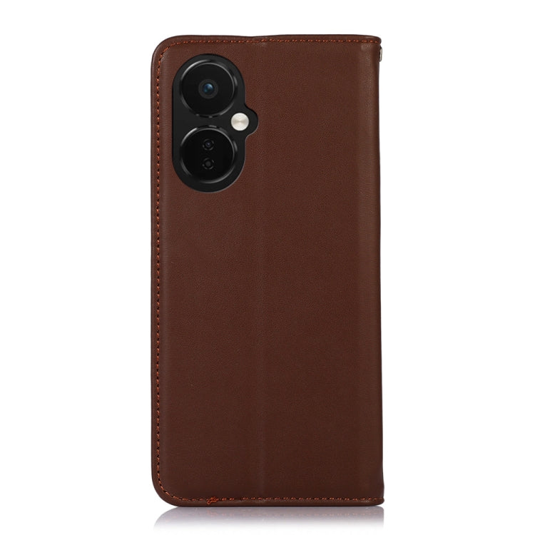 For OnePlus Nord CE 3 Lite KHAZNEH Nappa Top Layer Cowhide Leather Phone Case(Brown) - OnePlus Cases by PMC TechLife | Online Shopping South Africa | PMC TechLife | Buy Now Pay Later Mobicred