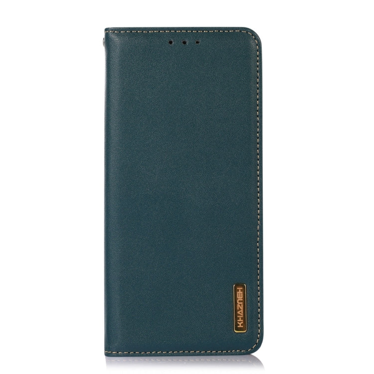 For Motorola Moto E13 4G 2023 KHAZNEH Nappa Top Layer Cowhide Leather Phone Case(Green) - Motorola Cases by PMC TechLife | Online Shopping South Africa | PMC TechLife | Buy Now Pay Later Mobicred