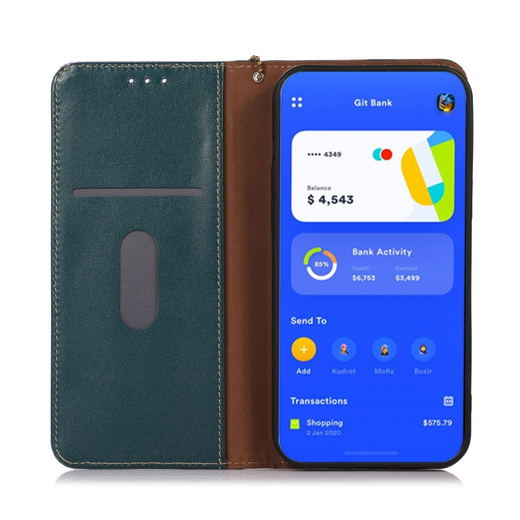 For Motorola Moto E13 4G 2023 KHAZNEH Nappa Top Layer Cowhide Leather Phone Case(Green) - Motorola Cases by PMC TechLife | Online Shopping South Africa | PMC TechLife | Buy Now Pay Later Mobicred