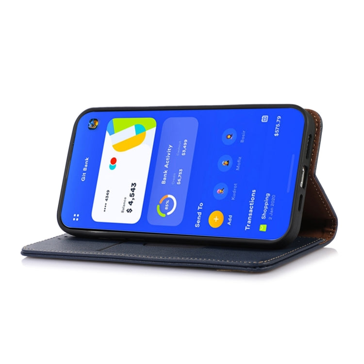 For Motorola Moto E13 4G 2023 KHAZNEH Nappa Top Layer Cowhide Leather Phone Case(Blue) - Motorola Cases by PMC TechLife | Online Shopping South Africa | PMC TechLife | Buy Now Pay Later Mobicred