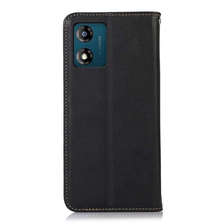 For Motorola Moto E13 4G 2023 KHAZNEH Nappa Top Layer Cowhide Leather Phone Case(Black) - free shipping - PMC TechLife - Order now!