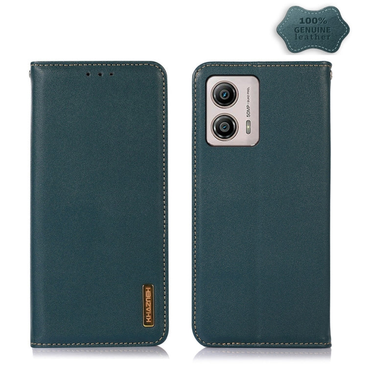 For Motorola Moto G53 5G KHAZNEH Nappa Top Layer Cowhide Leather Phone Case(Green) - Motorola Cases by PMC TechLife | Online Shopping South Africa | PMC TechLife | Buy Now Pay Later Mobicred