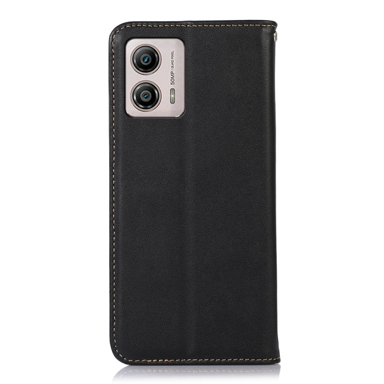 For Motorola Moto G53 5G KHAZNEH Nappa Top Layer Cowhide Leather Phone Case(Black) - Motorola Cases by PMC TechLife | Online Shopping South Africa | PMC TechLife | Buy Now Pay Later Mobicred