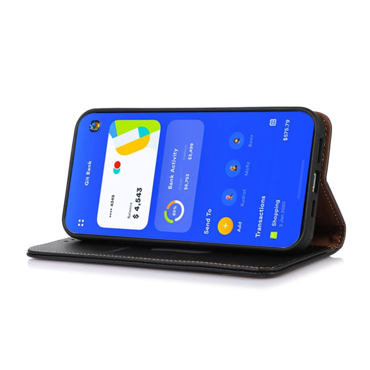 For Motorola Moto G53 5G KHAZNEH Nappa Top Layer Cowhide Leather Phone Case(Black) - Motorola Cases by PMC TechLife | Online Shopping South Africa | PMC TechLife | Buy Now Pay Later Mobicred