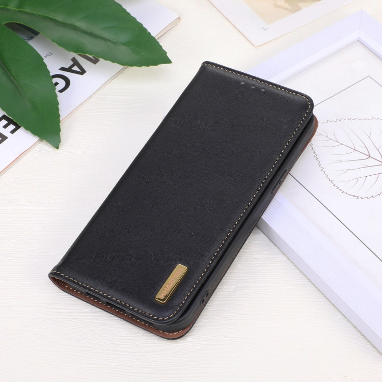 For Motorola Moto G53 5G KHAZNEH Nappa Top Layer Cowhide Leather Phone Case(Black) - Motorola Cases by PMC TechLife | Online Shopping South Africa | PMC TechLife | Buy Now Pay Later Mobicred
