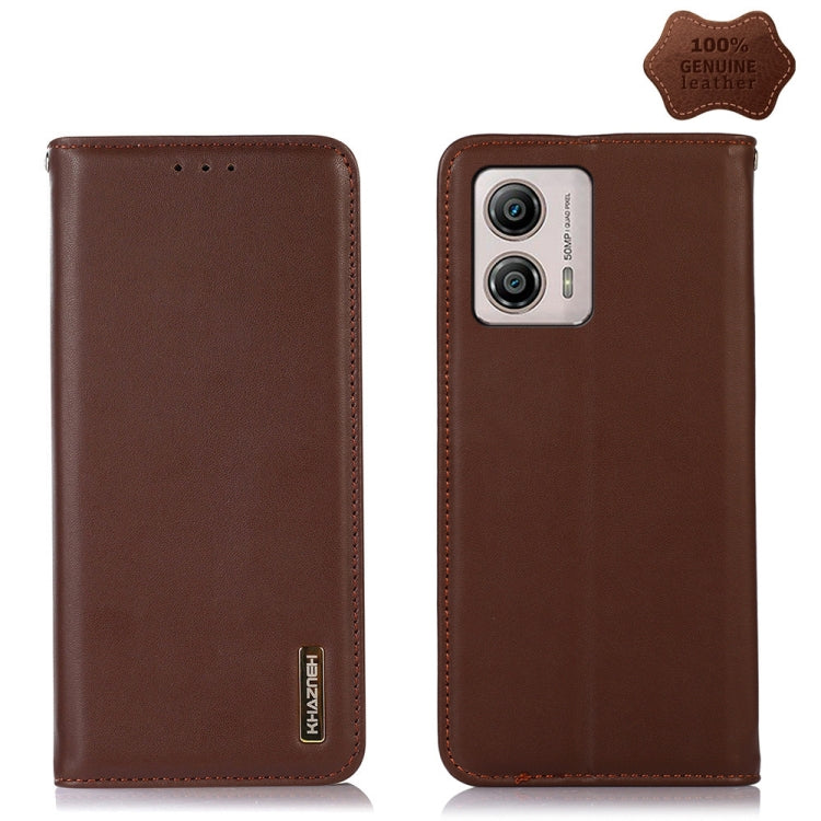 For Motorola Moto G53 5G KHAZNEH Nappa Top Layer Cowhide Leather Phone Case(Brown) - free shipping - PMC TechLife - Order now!