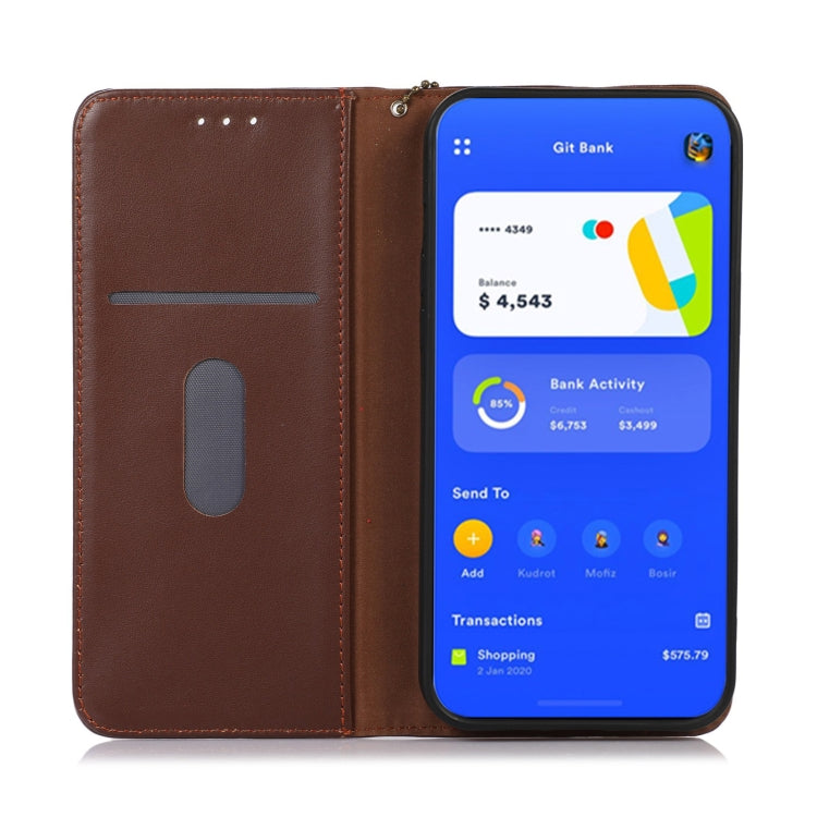 For Motorola Moto G53 5G KHAZNEH Nappa Top Layer Cowhide Leather Phone Case(Brown) - free shipping - PMC TechLife - Order now!