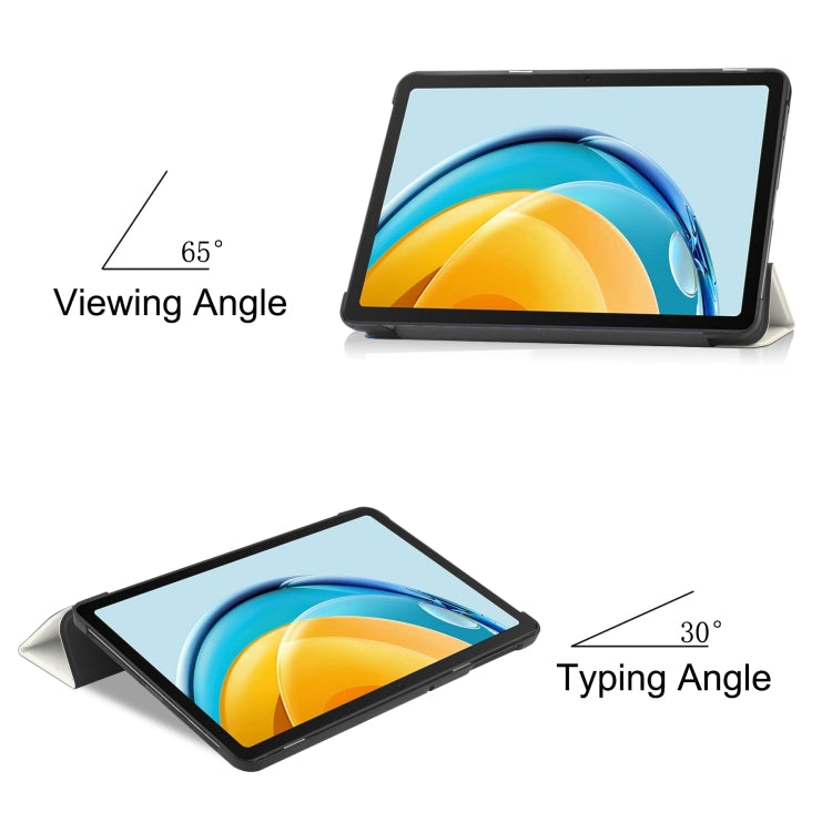 For Huawei Matepad SE 10.4 Custer Painted 3-Fold Holder Leather Tablet Case(Lazy Cat) - Huawei by PMC TechLife | Online Shopping South Africa | PMC TechLife | Buy Now Pay Later Mobicred