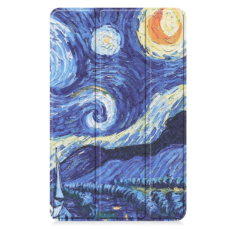 For Huawei Matepad SE 10.4 Custer Painted 3-Fold Holder Leather Tablet Case(Starry Sky) - Huawei by PMC TechLife | Online Shopping South Africa | PMC TechLife | Buy Now Pay Later Mobicred