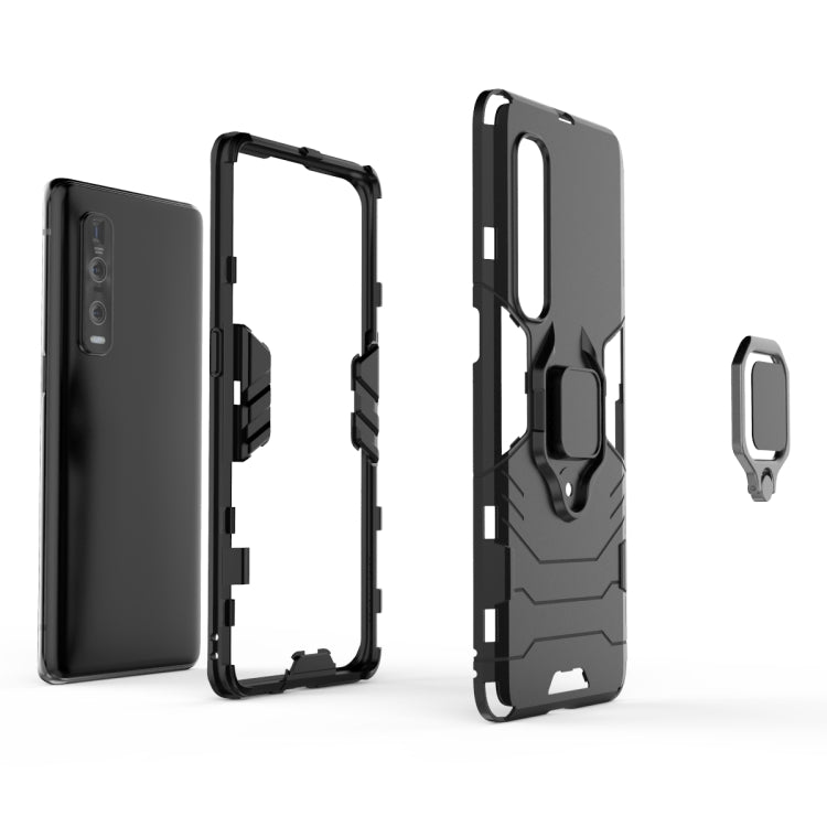 For OPPO Find X2 Pro PC + TPU Shockproof Protective Case with Magnetic Ring Holder(Black) - OPPO Cases by PMC TechLife | Online Shopping South Africa | PMC TechLife | Buy Now Pay Later Mobicred