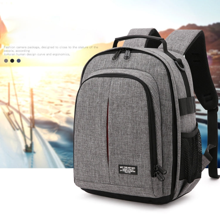 Small Waterproof Camera Backpack Shoulders SLR Camera Bag(Grey) - Backpack by PMC TechLife | Online Shopping South Africa | PMC TechLife | Buy Now Pay Later Mobicred