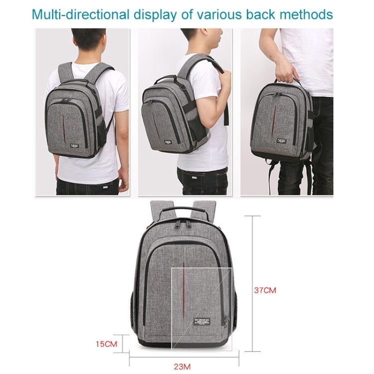 Small Waterproof Camera Backpack Shoulders SLR Camera Bag(Grey) - Backpack by PMC TechLife | Online Shopping South Africa | PMC TechLife | Buy Now Pay Later Mobicred