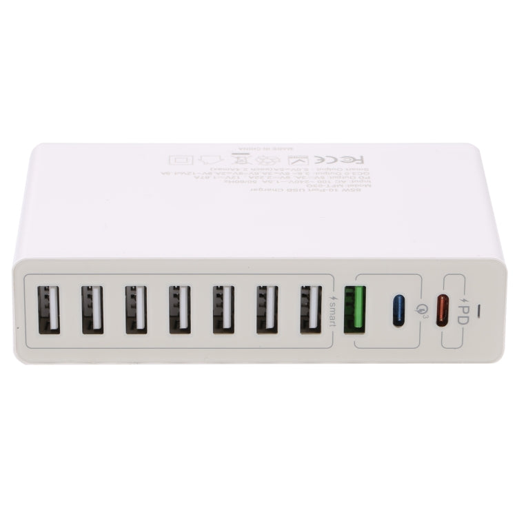 MFT-03Q 10 in 1 65W QC3.0 USB Smart Fast Charger, Plug Type:US Plug(White) - USB Charger by PMC TechLife | Online Shopping South Africa | PMC TechLife | Buy Now Pay Later Mobicred