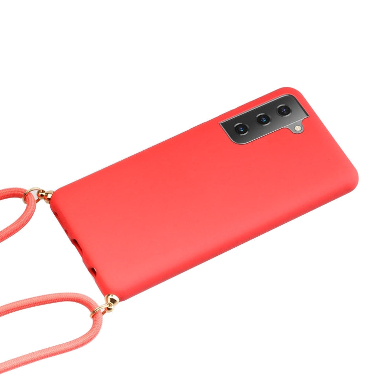 For Samsung Galaxy A34 5G Wheat Straw Material + TPU Phone Case with Lanyard(Red) - Galaxy Phone Cases by PMC TechLife | Online Shopping South Africa | PMC TechLife