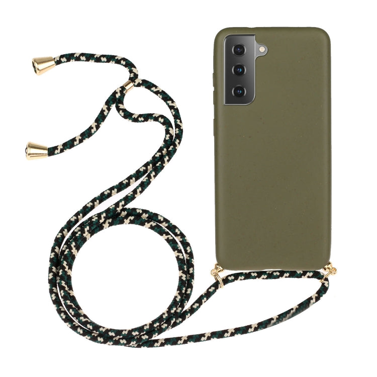 For Samsung Galaxy A54 5G Wheat Straw Material + TPU Phone Case with Lanyard(Army Green) - Galaxy Phone Cases by PMC TechLife | Online Shopping South Africa | PMC TechLife