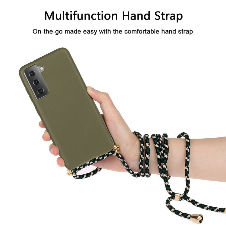 For Samsung Galaxy A54 5G Wheat Straw Material + TPU Phone Case with Lanyard(Army Green) - Galaxy Phone Cases by PMC TechLife | Online Shopping South Africa | PMC TechLife