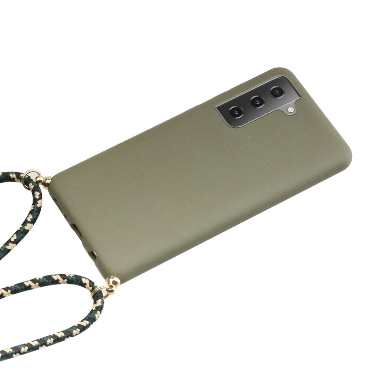 For Samsung Galaxy S23 FE 5G Wheat Straw Material + TPU Phone Case with Lanyard(Army Green) - free shipping - PMC TechLife - Order now!