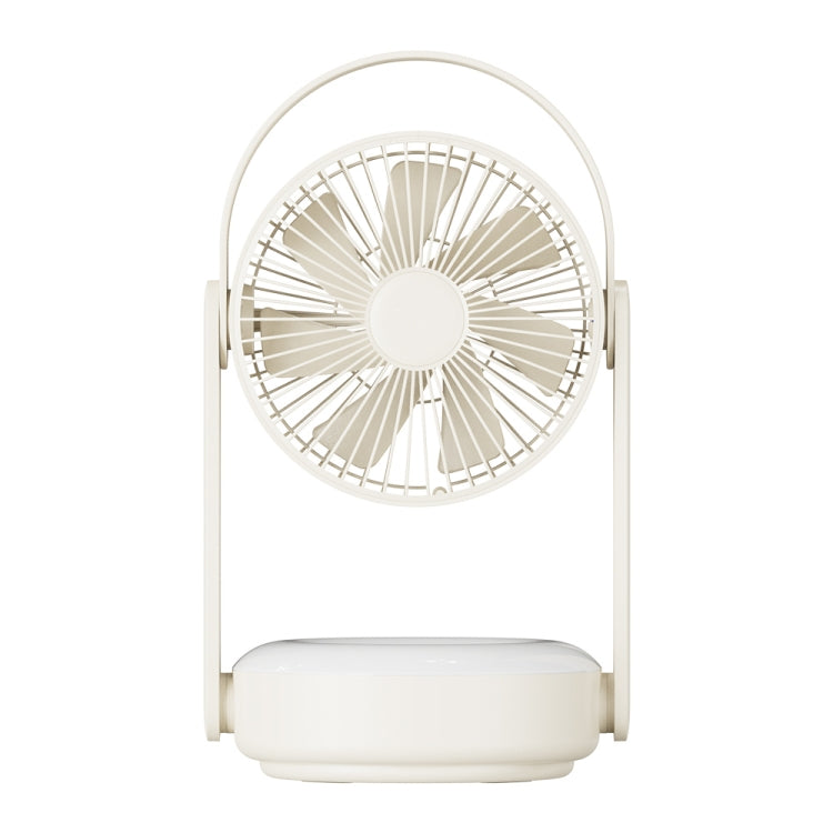 WT-F62 Outdoor Portable USB Charging Air Cooling Fan with LED Night Lamp(Cream Color) - Electric Fans by PMC TechLife | Online Shopping South Africa | PMC TechLife | Buy Now Pay Later Mobicred