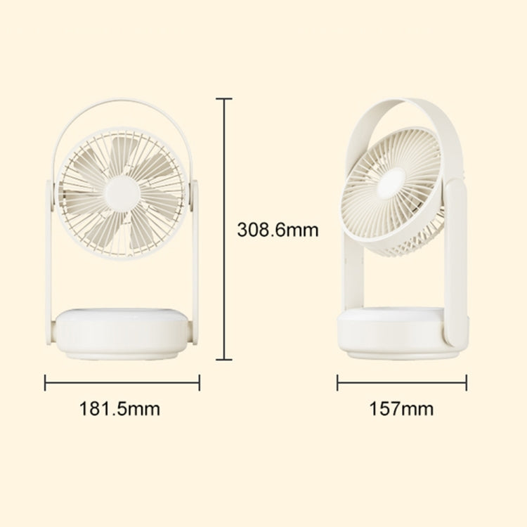 WT-F62 Outdoor Portable USB Charging Air Cooling Fan with LED Night Lamp(Cream Color) - Electric Fans by PMC TechLife | Online Shopping South Africa | PMC TechLife | Buy Now Pay Later Mobicred