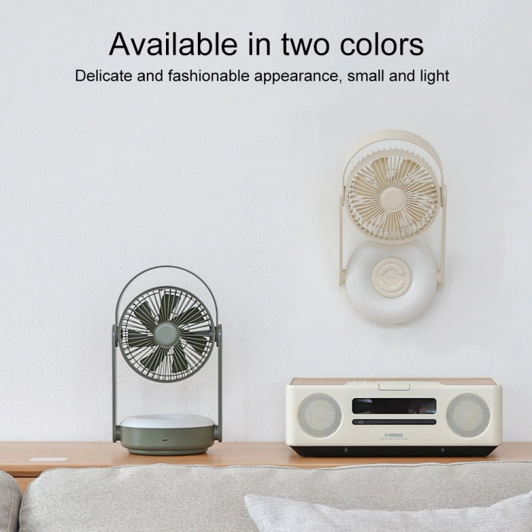 WT-F62 Outdoor Portable USB Charging Air Cooling Fan with LED Night Lamp(Cream Color) - Electric Fans by PMC TechLife | Online Shopping South Africa | PMC TechLife | Buy Now Pay Later Mobicred