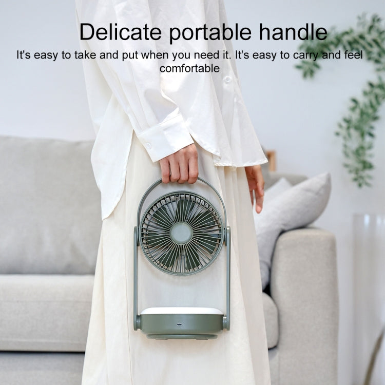 WT-F62 Outdoor Portable USB Charging Air Cooling Fan with LED Night Lamp(Cream Color) - Electric Fans by PMC TechLife | Online Shopping South Africa | PMC TechLife | Buy Now Pay Later Mobicred