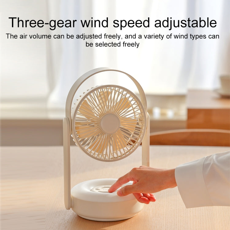 WT-F62 Outdoor Portable USB Charging Air Cooling Fan with LED Night Lamp(Cream Color) - Electric Fans by PMC TechLife | Online Shopping South Africa | PMC TechLife | Buy Now Pay Later Mobicred
