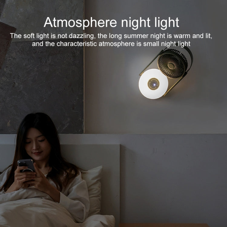 WT-F62 Outdoor Portable USB Charging Air Cooling Fan with LED Night Lamp(Cream Color) - Electric Fans by PMC TechLife | Online Shopping South Africa | PMC TechLife | Buy Now Pay Later Mobicred