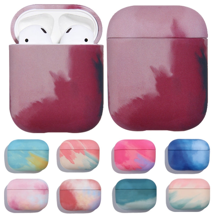 For AirPods 1 / 2 Ink Painting Water Sticker PC Earphone Case(Ink Fuchsia) - For AirPods 1/2 by PMC Jewellery | Online Shopping South Africa | PMC Jewellery | Buy Now Pay Later Mobicred