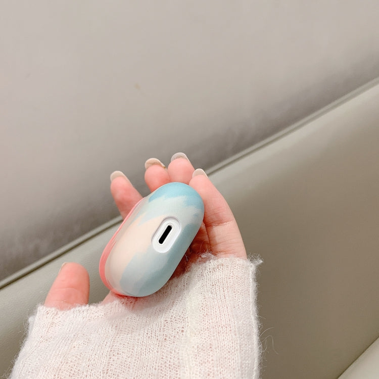 For AirPods 1 / 2 Ink Painting Water Sticker PC Earphone Case(Ink Rose Red) - For AirPods 1/2 by PMC Jewellery | Online Shopping South Africa | PMC Jewellery | Buy Now Pay Later Mobicred