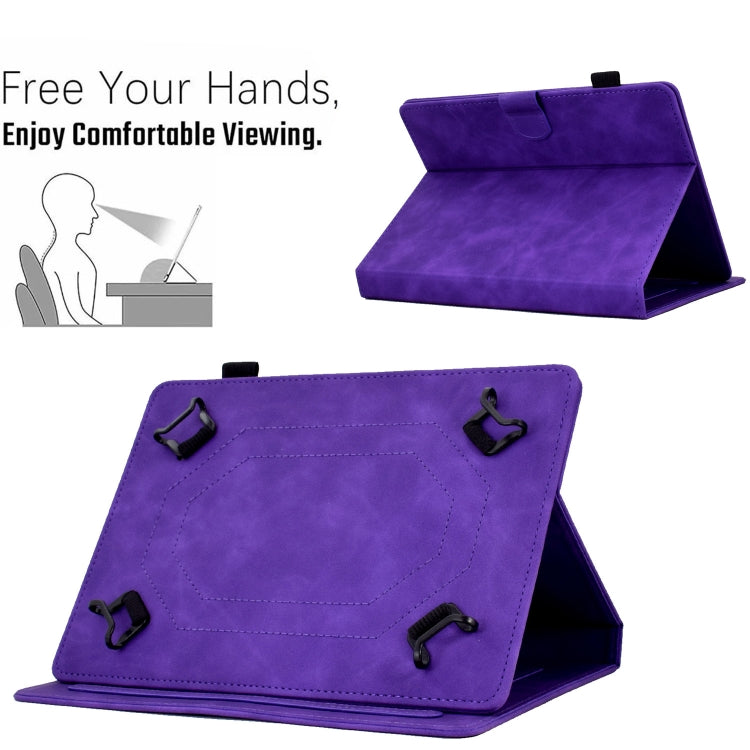 For 7 inch Tablets Peony Butterfly Embossed Leather Tablet Case(Purple) - 7 inch by PMC TechLife | Online Shopping South Africa | PMC TechLife | Buy Now Pay Later Mobicred