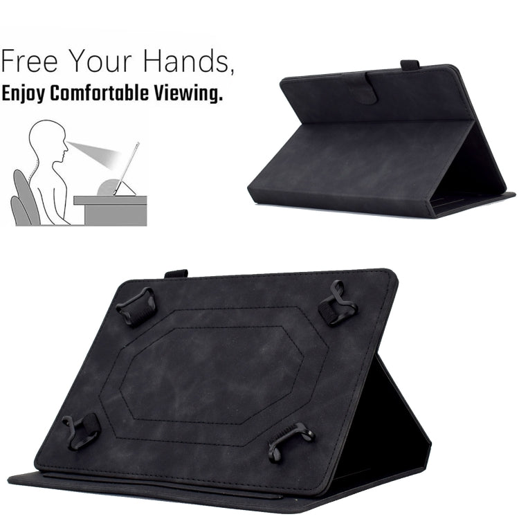 For 7 inch Tablets Peony Butterfly Embossed Leather Tablet Case(Black) - 7 inch by PMC TechLife | Online Shopping South Africa | PMC TechLife | Buy Now Pay Later Mobicred