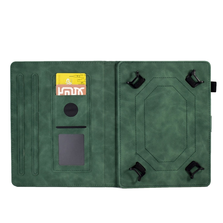 For 8 inch Tablets Peony Butterfly Embossed Leather Tablet Case(Green) - 8 inch by PMC TechLife | Online Shopping South Africa | PMC TechLife | Buy Now Pay Later Mobicred