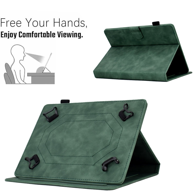 For 10 inch Tablets Peony Butterfly Embossed Leather Tablet Case(Green) - 10 - 11 inch by PMC TechLife | Online Shopping South Africa | PMC TechLife | Buy Now Pay Later Mobicred