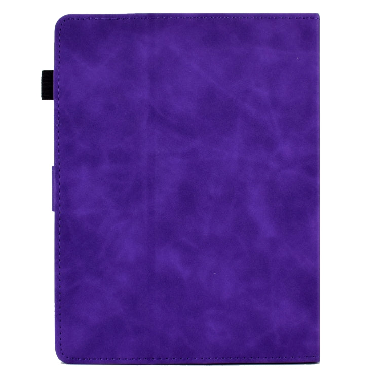 For 10 inch Tablets Peony Butterfly Embossed Leather Tablet Case(Purple) - 10 - 11 inch by PMC TechLife | Online Shopping South Africa | PMC TechLife | Buy Now Pay Later Mobicred