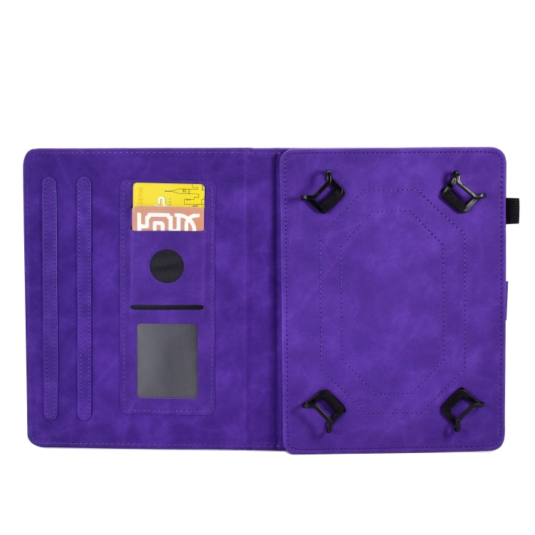 For 10 inch Tablets Peony Butterfly Embossed Leather Tablet Case(Purple) - 10 - 11 inch by PMC TechLife | Online Shopping South Africa | PMC TechLife | Buy Now Pay Later Mobicred