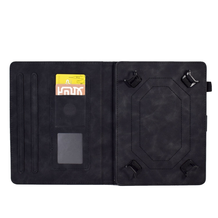 For 10 inch Tablets Peony Butterfly Embossed Leather Tablet Case(Black) - 10 - 11 inch by PMC TechLife | Online Shopping South Africa | PMC TechLife | Buy Now Pay Later Mobicred
