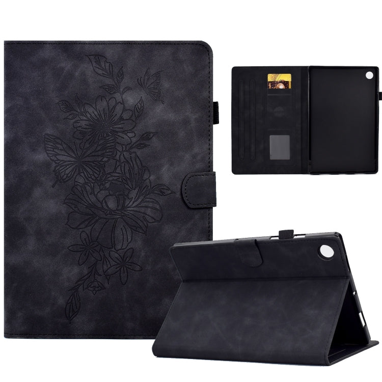 Peony Butterfly Embossed Leather Tablet Case For Huawei MatePad T 10 / T 10s / Honor Tablet Enjoy 2 / Pad X6 / Pad 6(Black) - free shipping - PMC TechLife - Order now!