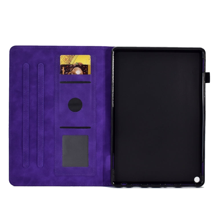 For Amazon Kindle Fire HD10 2021 Peony Butterfly Embossed Leather Smart Tablet Case(Purple) - Amazon by PMC TechLife | Online Shopping South Africa | PMC TechLife | Buy Now Pay Later Mobicred